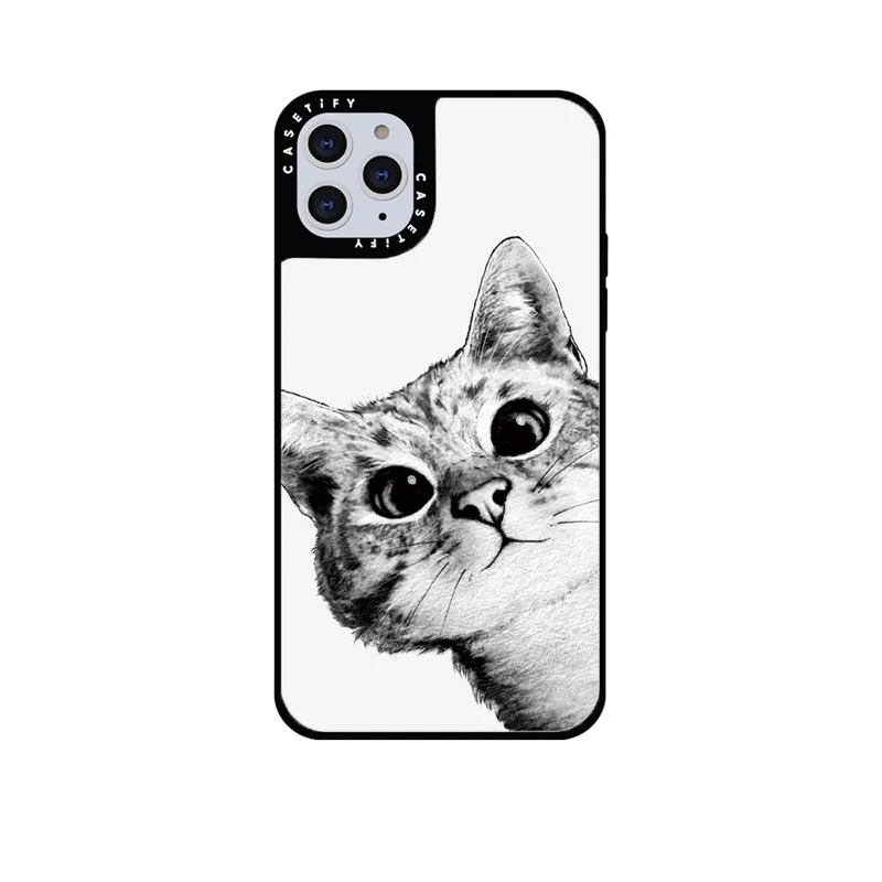 

CASETIFY Probe Cat Mirror Case For IPhone 11 12 13 14ProMax 11 12 13 14Pro XsMax XR X XS 6S 7 8 SE 7P 8P 14Plus Back Cover E0526