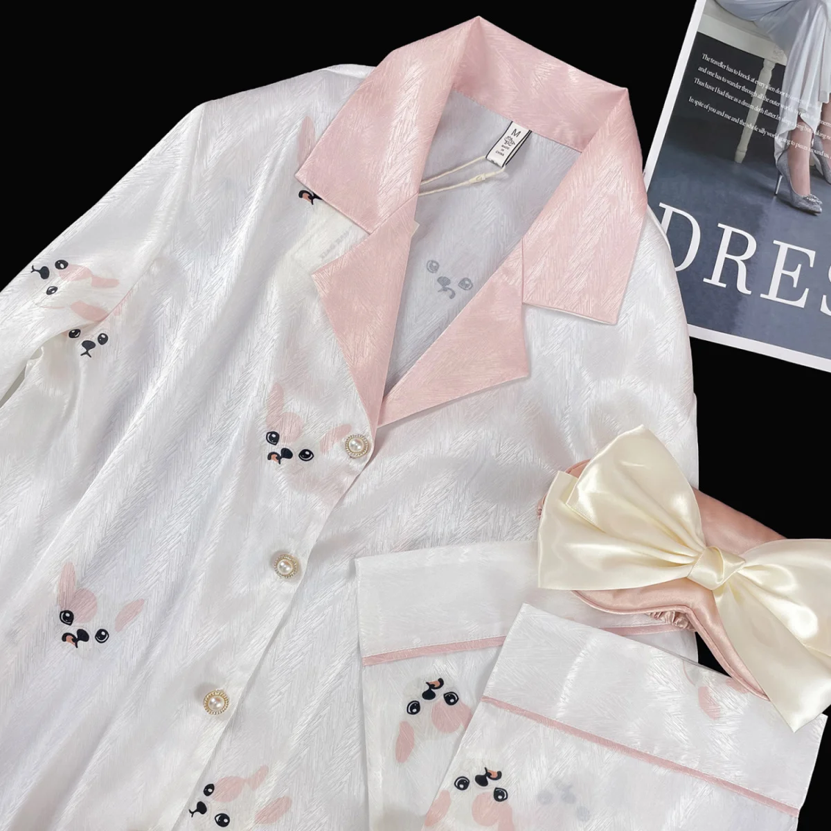 pajamas for women High-grade ice silk pijama mujer long-sleeved ins girls' home suit ensemble femme 2 pièces sleepwear