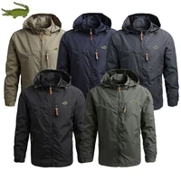 outdoor mountaineering high quality mens stormsuit zipper hooded jacket printed rainproof jacket sports jacke