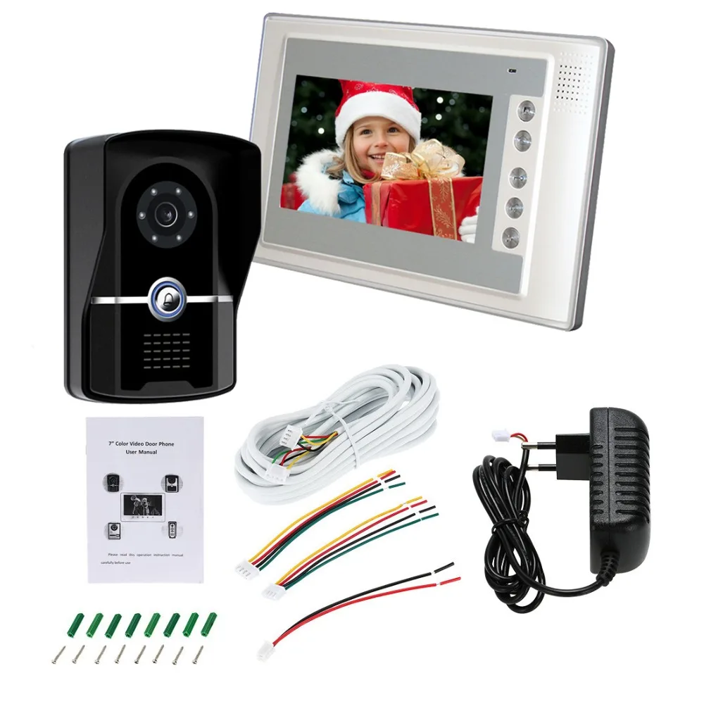 SYSD 7 Inch Monitor Wired Video Door phone Intercom for Home IR Camera Kit Apartment Security Free Shipping enlarge