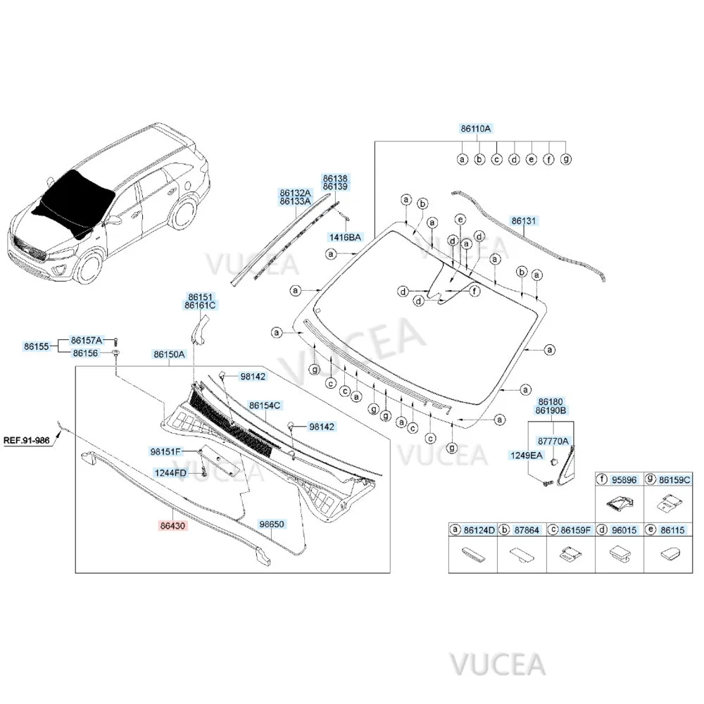 Поо 86430-C5000 метеорологическая полоса головного света для Kia Sorento 2016 ~ 2020 (art.: 3920c8cd61ee3) - 3920c8cd61ee3
