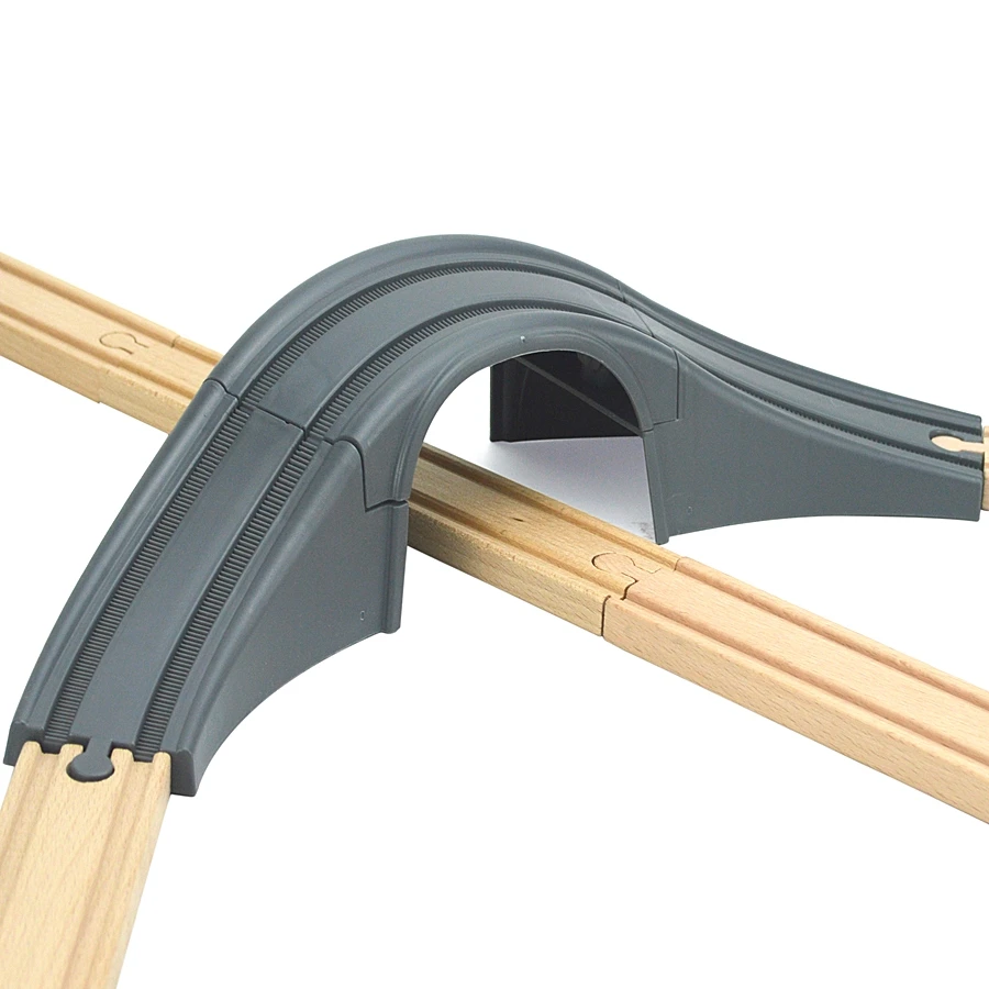 Деревянный трек для поезда аксессуары пластиковый туннель моста подходит