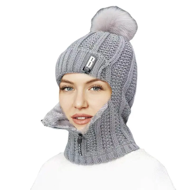 

Женская Зимняя Шапка-бини с помпоном и флисовой подкладкой