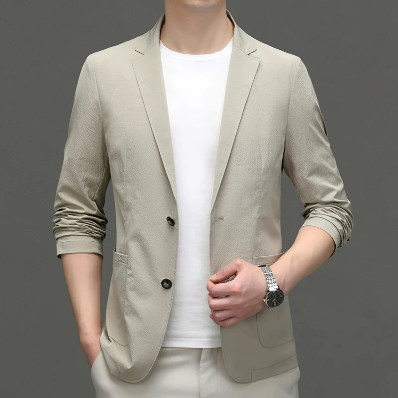 

Light Luxury Men's Casual Slim-Fitting Suit Spring and Autumn Thin Single West New Korean Style Elegant Business blazer for men