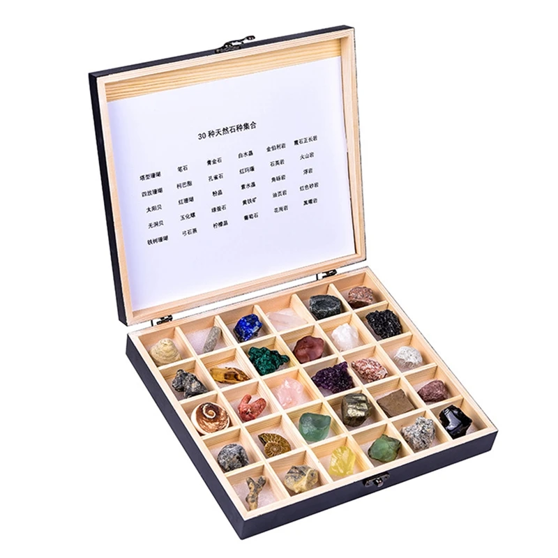 

30PCS Natural Crystal Ore Specimens Mineral Stone Mixed Gemstones Home Decors Collection Teaching Ornaments
