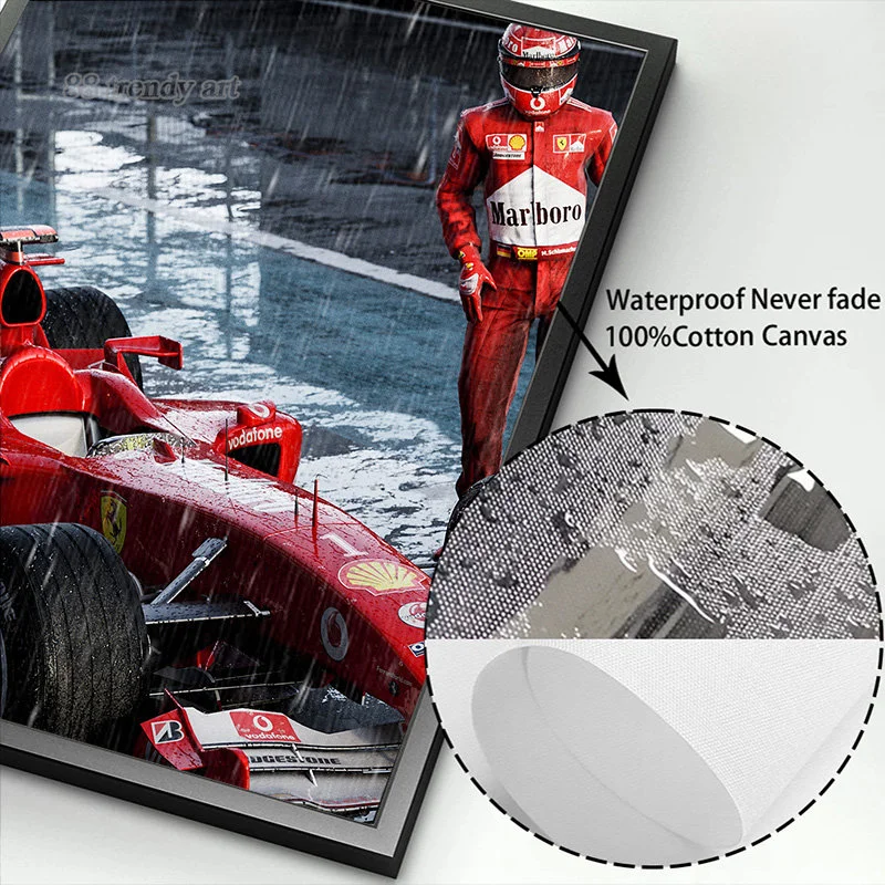 F1 Red Racing Driver Холст Плакаты и принты Настенное искусство Подвесные картины Гонщик