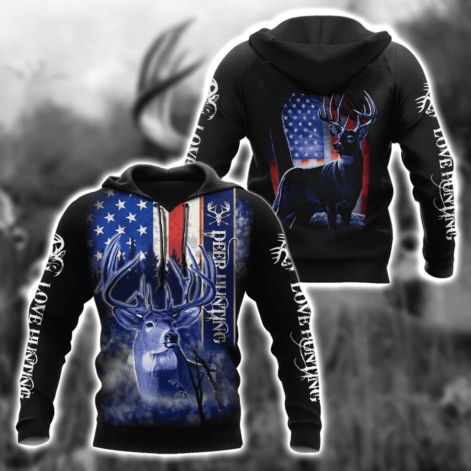 

Men Unisex Deer hunting print 3d hoodies Sweatshirts harajuku streetwear hoodie Casual Creative jacket Hip Hop Pullover Clothes