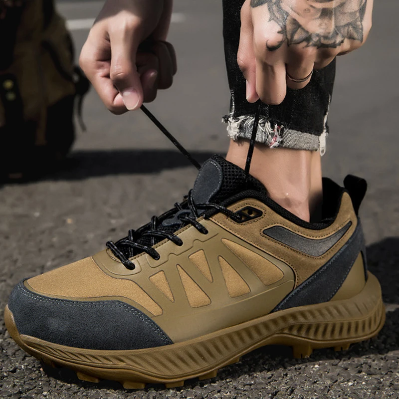 SALUDAS Trail Running Shoes for Men Outdoor Camping Trekking Shoes Waterproof Mountain Shoes Big Size 50 Sneakers Male