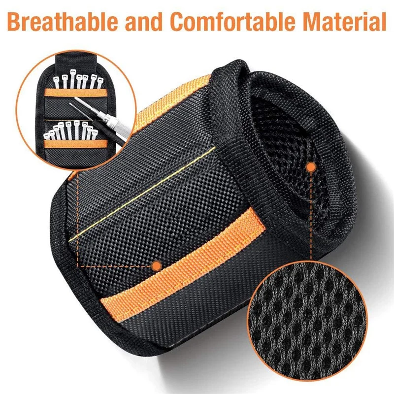 10/15/20 Strong Magnetic Wristband Storage Bag Tool Belt Holding Screws Nails Drill Bits Holder Repair |