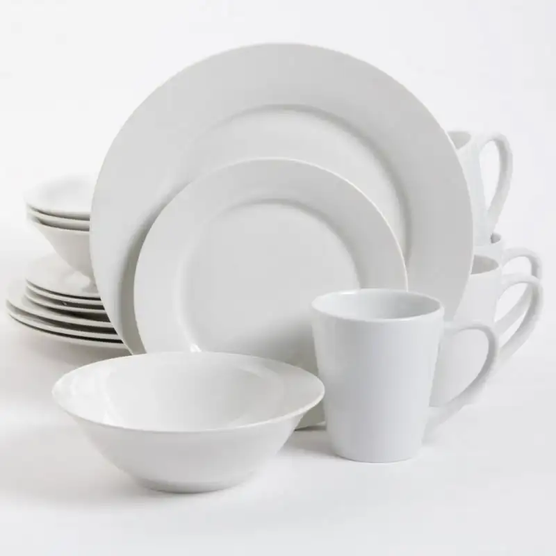 

Набор столовой посуды из 16 предметов, кухонные столовые приборы из белой нержавеющей стали, ножи для стейка, набор посуды для обеда