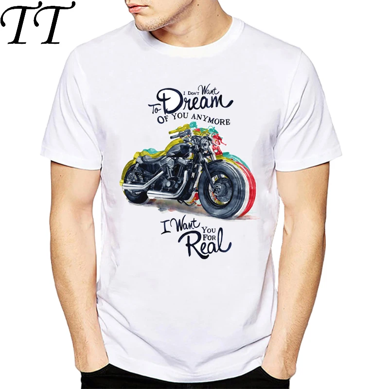 

Men's Dream T-Shirt O-Neck Short Sleeve Print Shirt Men Motorcycle Tops Tees Casual Streetwear Hot Sale