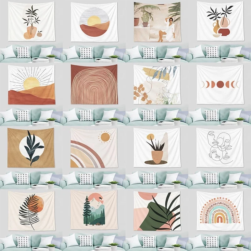 

Абстрактный скандинавский планшетотропический современный искусство коричневый настенный гобелен ins декоративный гобелен для украшения дома