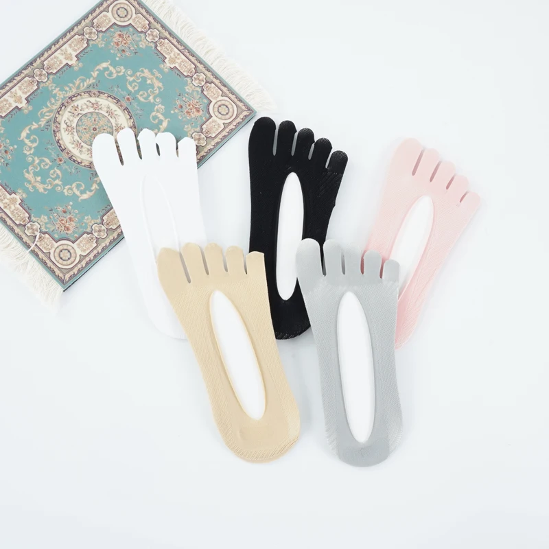 

Women Five Toes Breathable Socks Velvet Ultrathin Five-finger Invisible Anti-skid Anti-friction Boat Sock Ankle Socks Drop