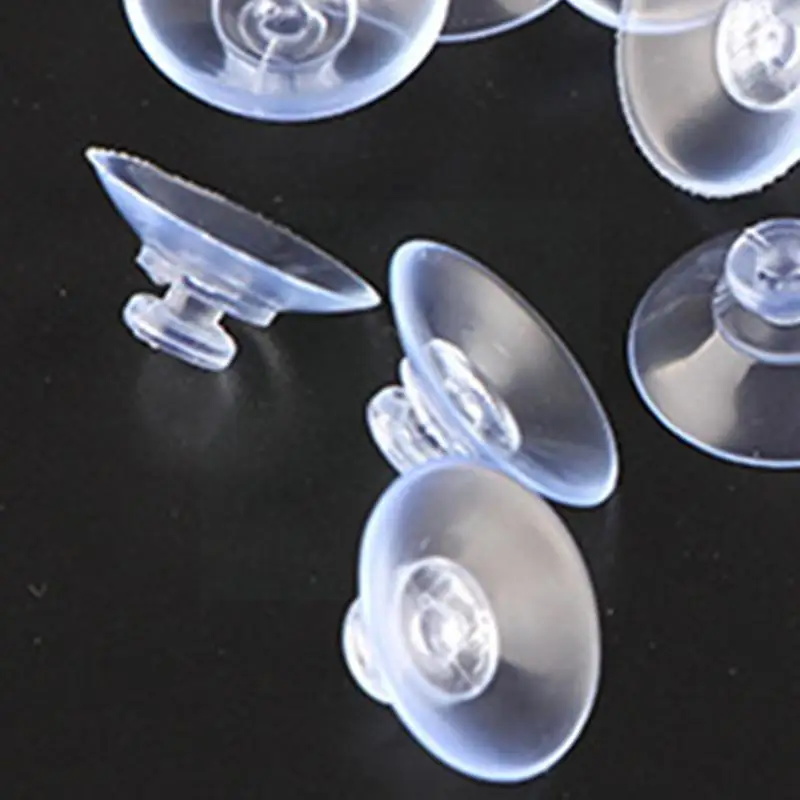 

10pcs 30mm Mushroom Sucker Fish Transparent Rubber Perforated Plastic Holder Practical Suction Gadget Cups Aquari I5p3