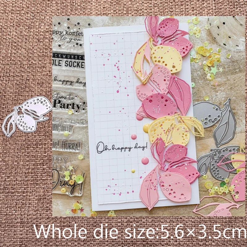 

Новый дизайн, металлический трафарет для рукоделия, пресс-формы, лимон, листья, украшение, скрапбукинг, высечки, альбом, бумага, карточки, рем...