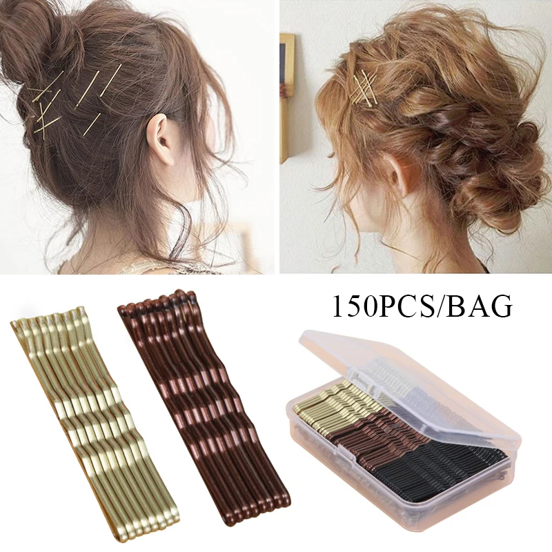 

150Pcs/set 4 Colors Metal Hair Clips Women Hairpins Girls Hairgrips Hairstyle Barrettes Wavy Bobby Pins Hairpin Hair Accessories