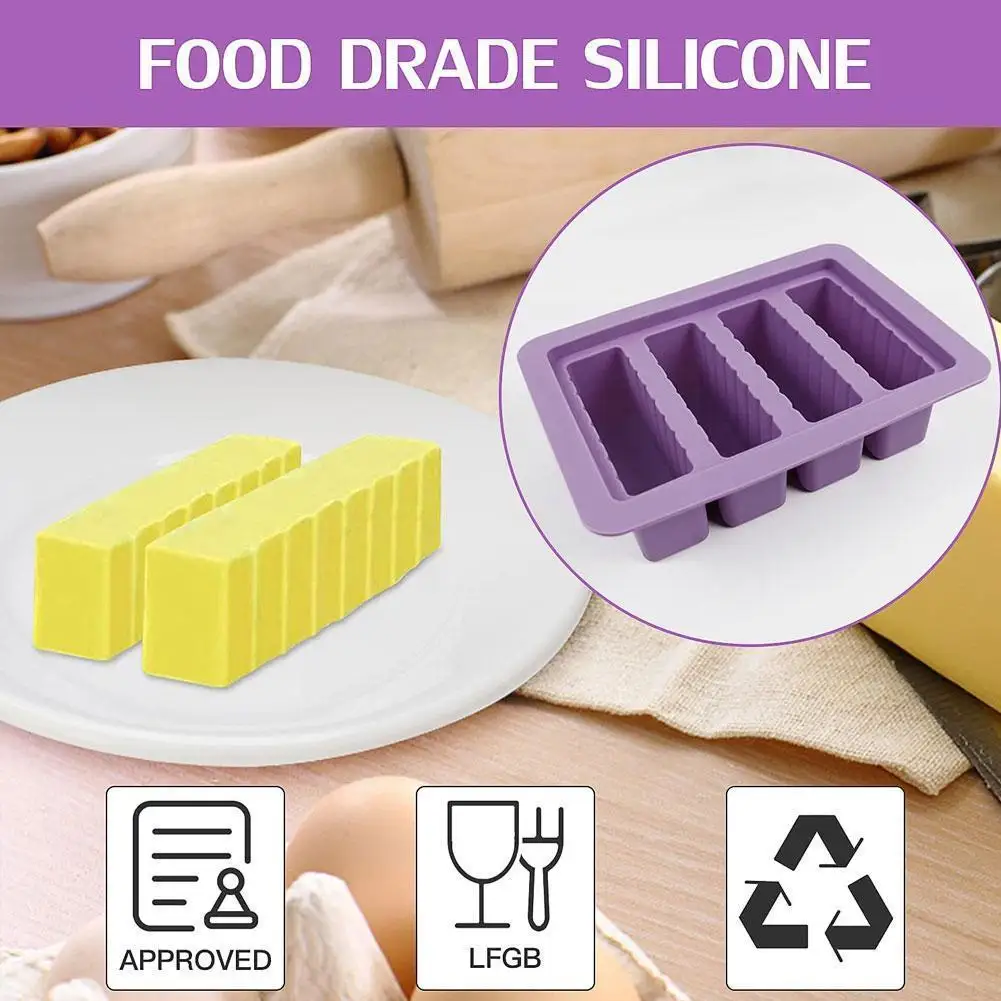 Slicone Butter Mold with Lid Butter MakerTray Container Food Grade Silicone Butter Molds for Butter Pudding Ice Cube Cheese Y9M4