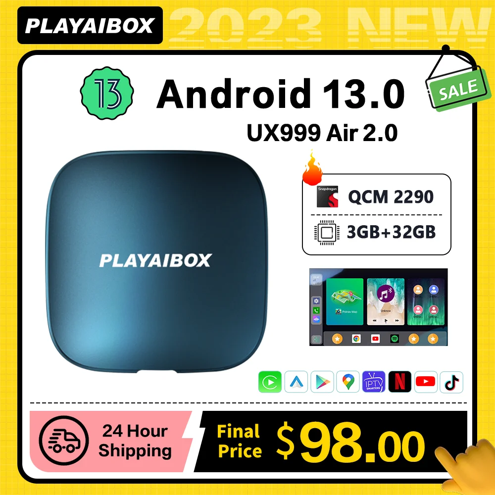 

Playaibox Carplay Ai Box Android 13 система Iptv Netflix 2023 новый автомобильный мультимедийный плеер Plug Play для Audi Benz Kia VW Chery