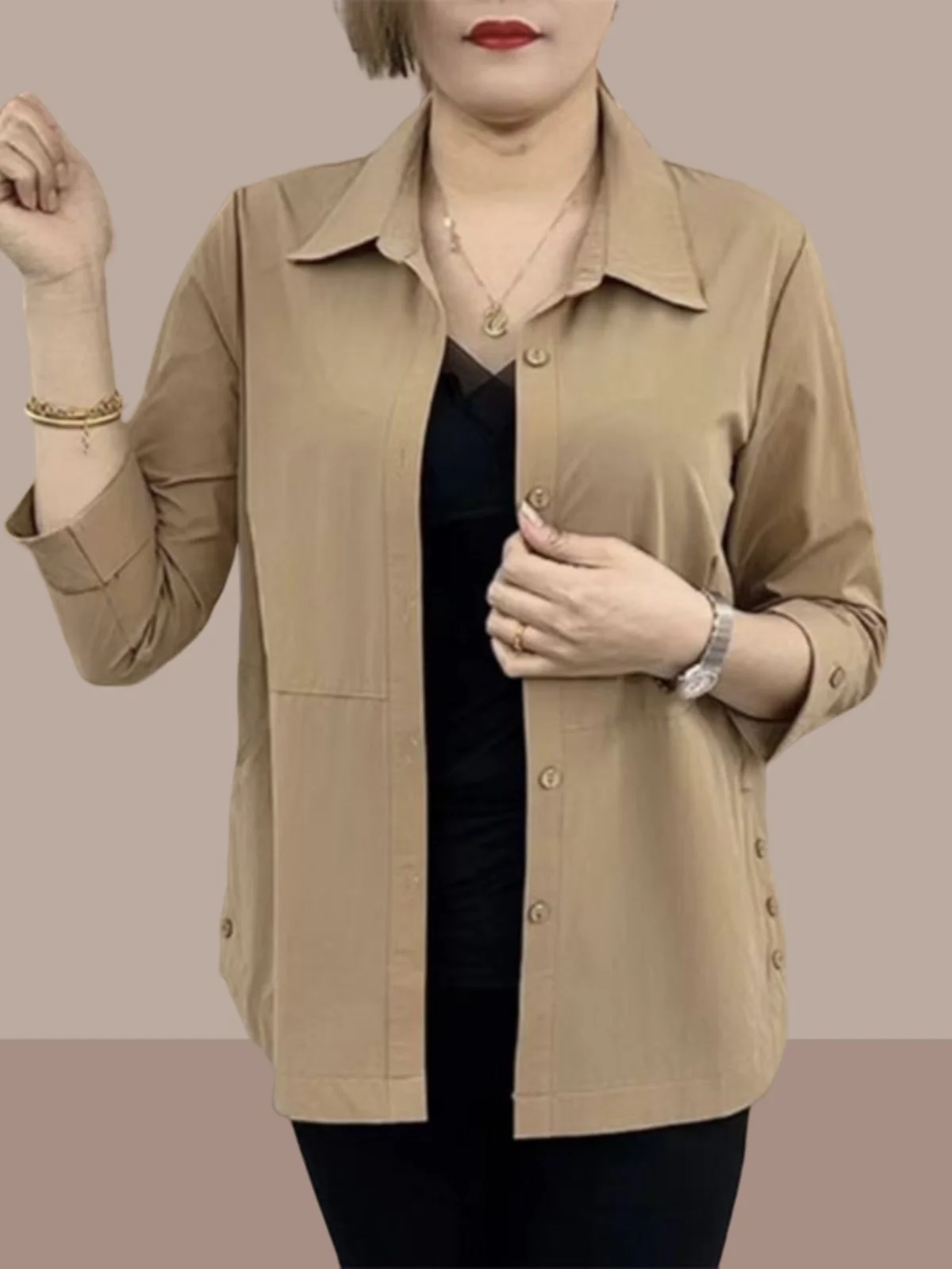 Сплошной цвет женская рубашка новинка лета 2023 топ с рукавами-поло и