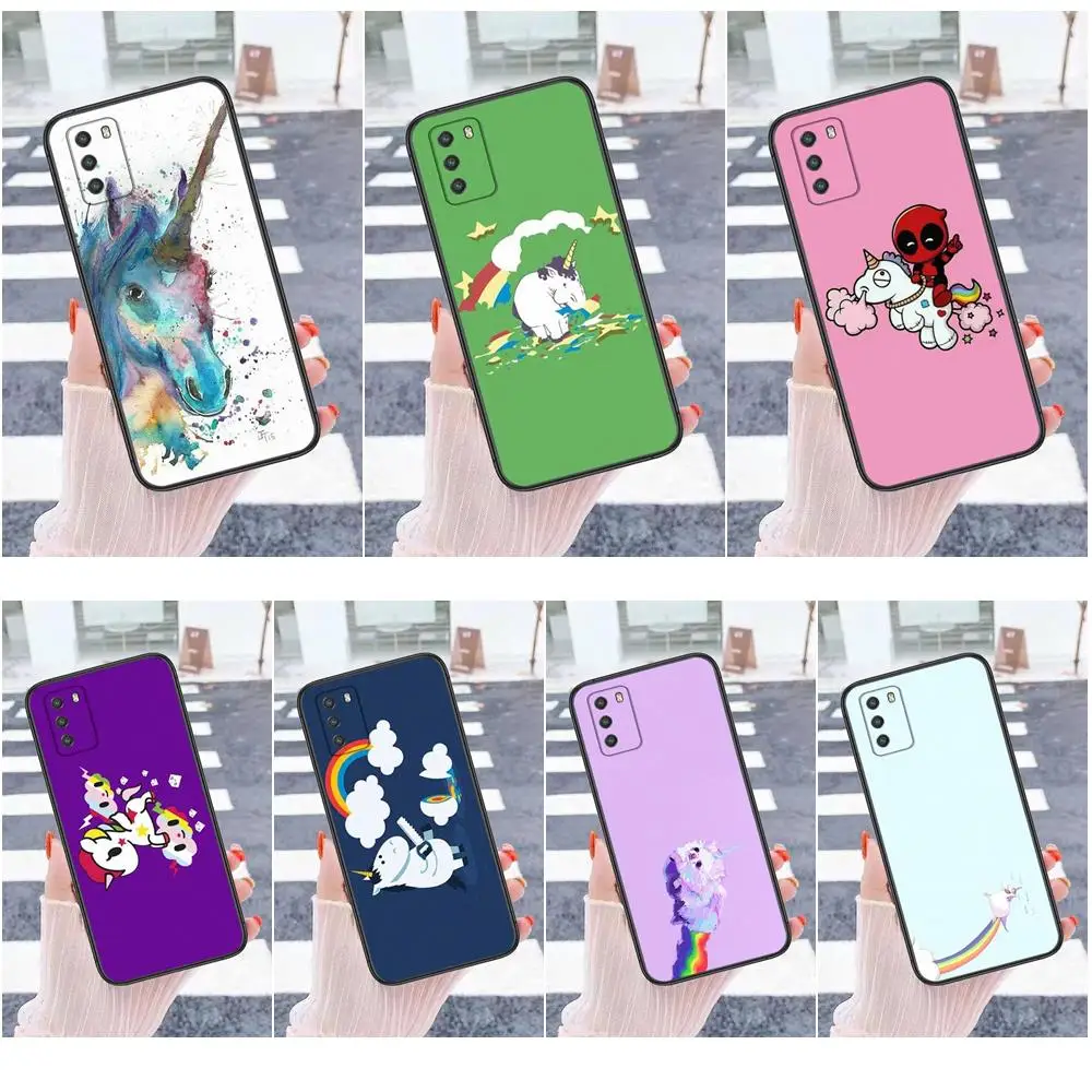

For Xioami Redmi Note 10 Pro 5G 9 9S 9T Max 8 7 6 5 4 Pro Max Cute Cartoon Unicorn TPU Phone Capa Free