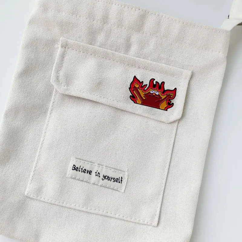 Эмалированная брошь-значок Elmoo Hell Fire Meme украшение для одежды шляпы рюкзака