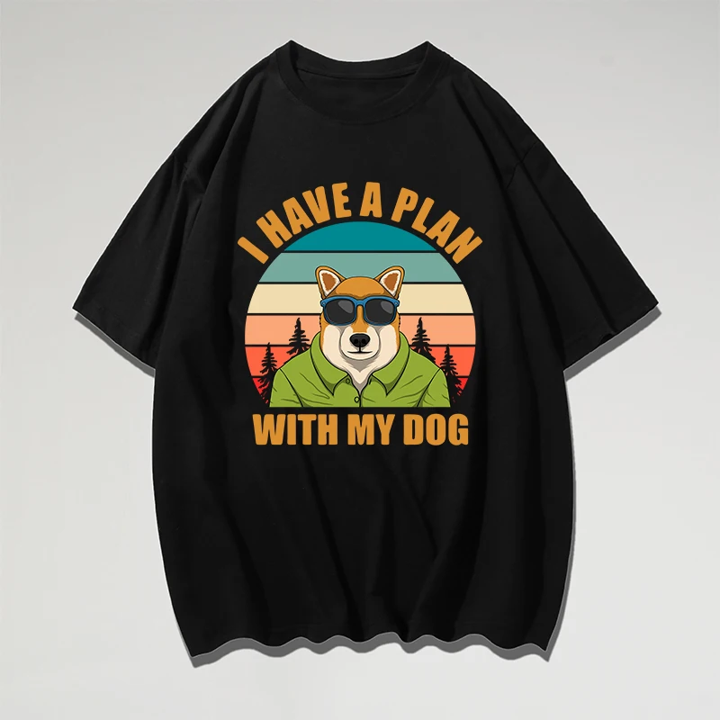 

Футболка с изображением собаки и тигра в стиле ретро