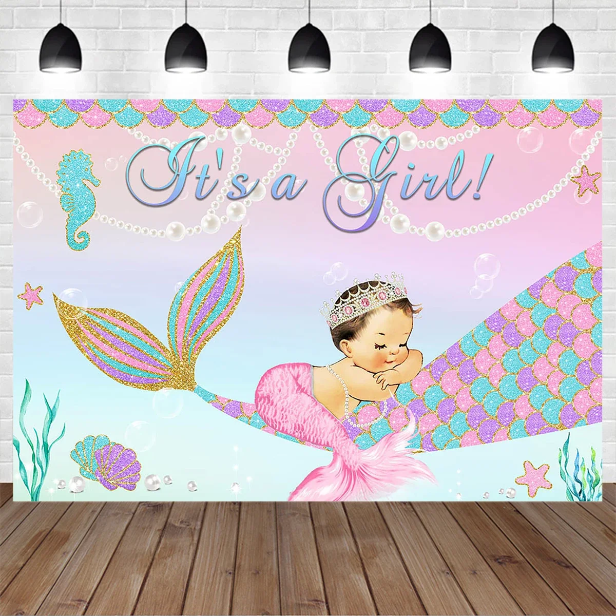 Русалочка принцесса украшение на день рождения фон для девочки детская