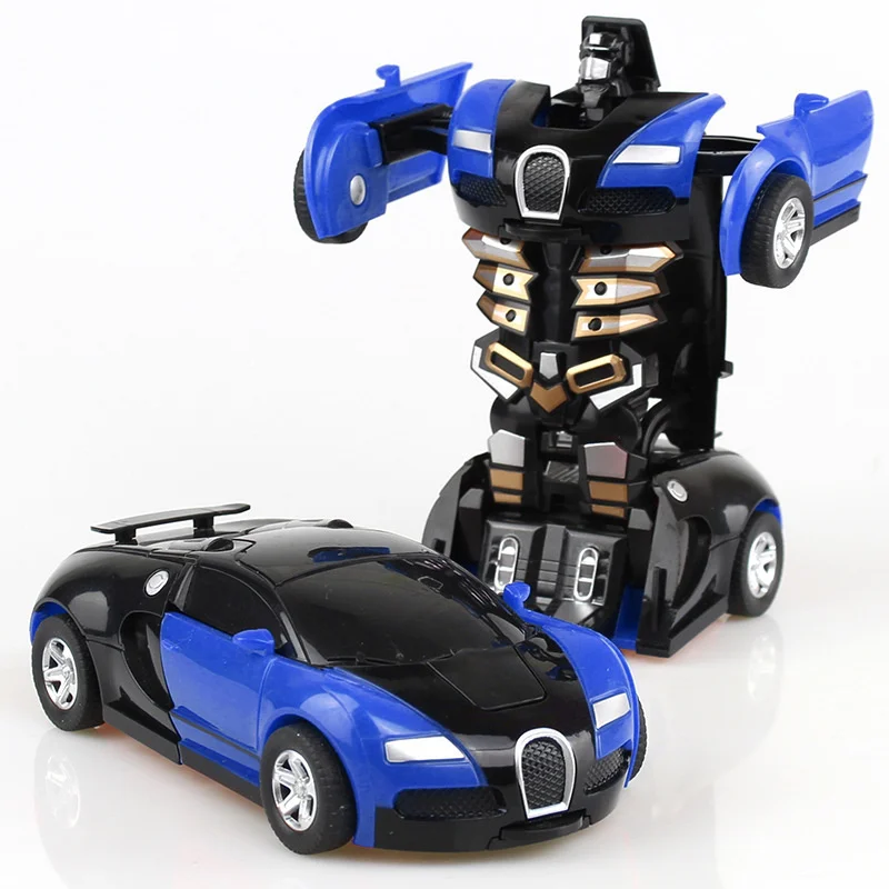 

Deformation Vehicle Collision Impact One-Button Inertial Bugatti Veyron Toy Car Transformers Robot Boy's birthday gift