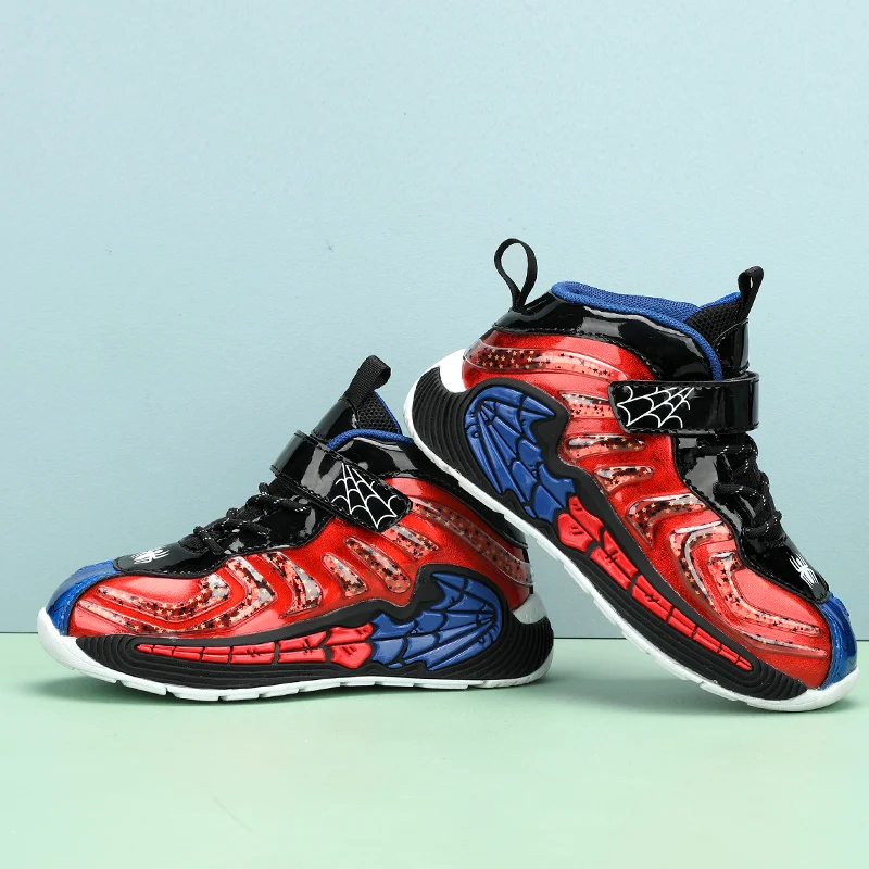 New Fashion Kids Basketball Soft Shoes Waterproof Leather Boys Girls Sneakers Magic Buckle Non-slip Children Running Shoes