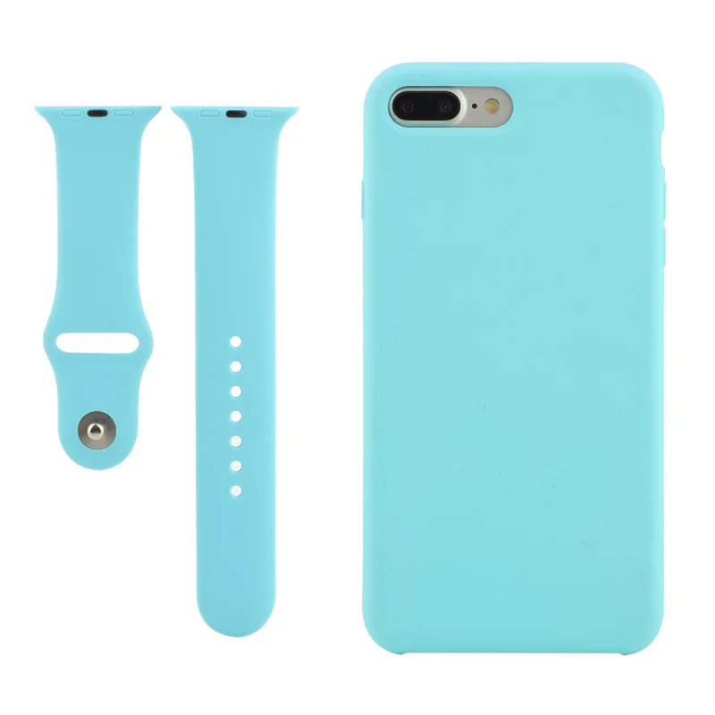 FHX-MT для Apple Watch 2 3 4 5 6 7 ремешки + iPhone 12 13 11 Pro Max X XS MAX XR 8 Plus экологичный силиконовый