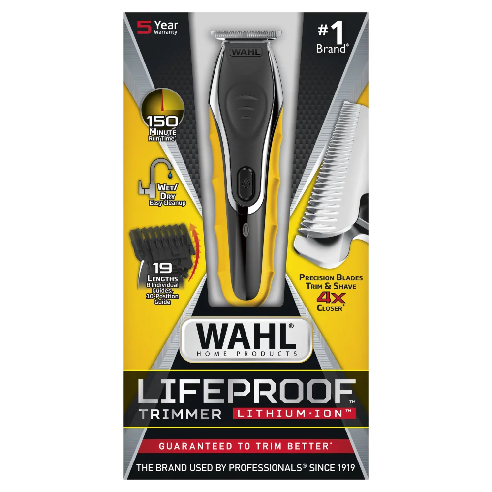 

barber hair clippers Wet/Dry Rechargeable Lithium Ion Trimmer for Men, Black/Yellow, 9899