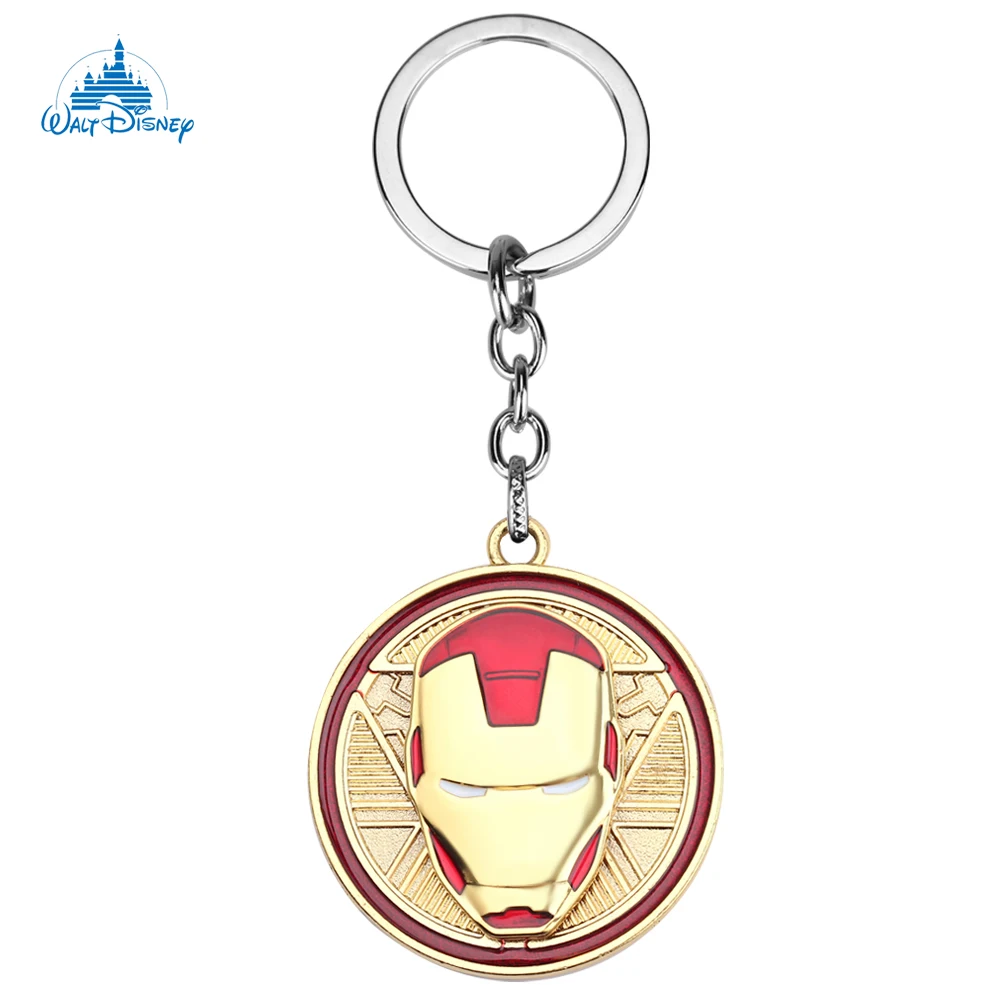

Disney Marvel Avengers Iron Man Rotatable Keychain Fashion Punk Superhero Mask Trend Key Holder Trendy Keyring Accessories