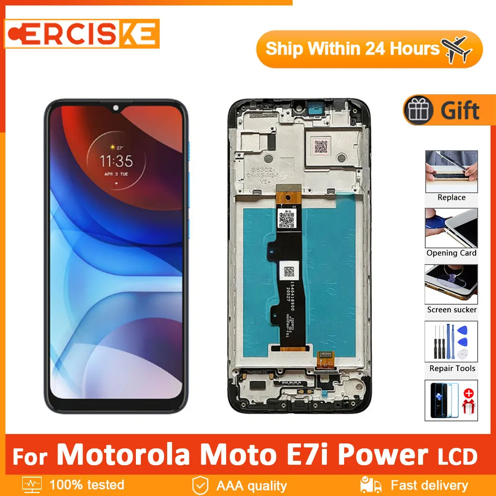 

Original 6.51" ForMotorola Moto E7i Power LCD Display XT2097-13 Touch Screen Digitizer Assembly With Frame Replacement Parts