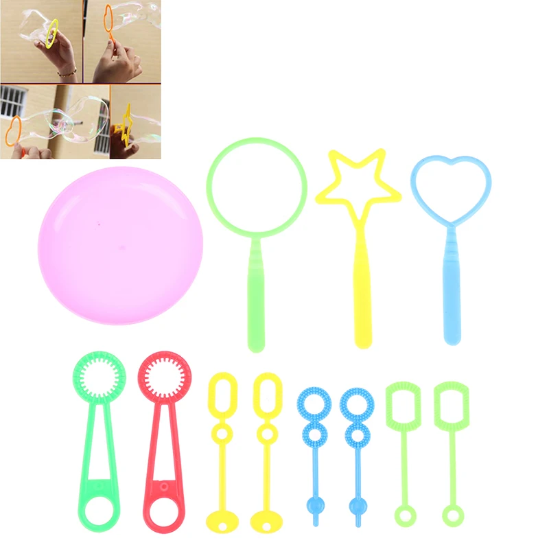 

12Pcs/Set Plastic Multi-shape Bubble Hoop Water Blowing Bubble Soap Tools Funny Sport Kids Outdoor Toys Children Day Gifts