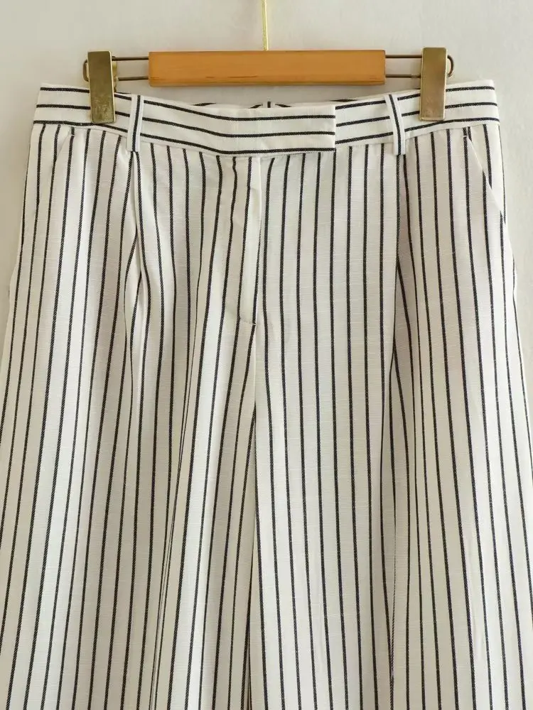 Увядшие Британские ретро брюки в полоску стиле бойфренда модные повседневные с