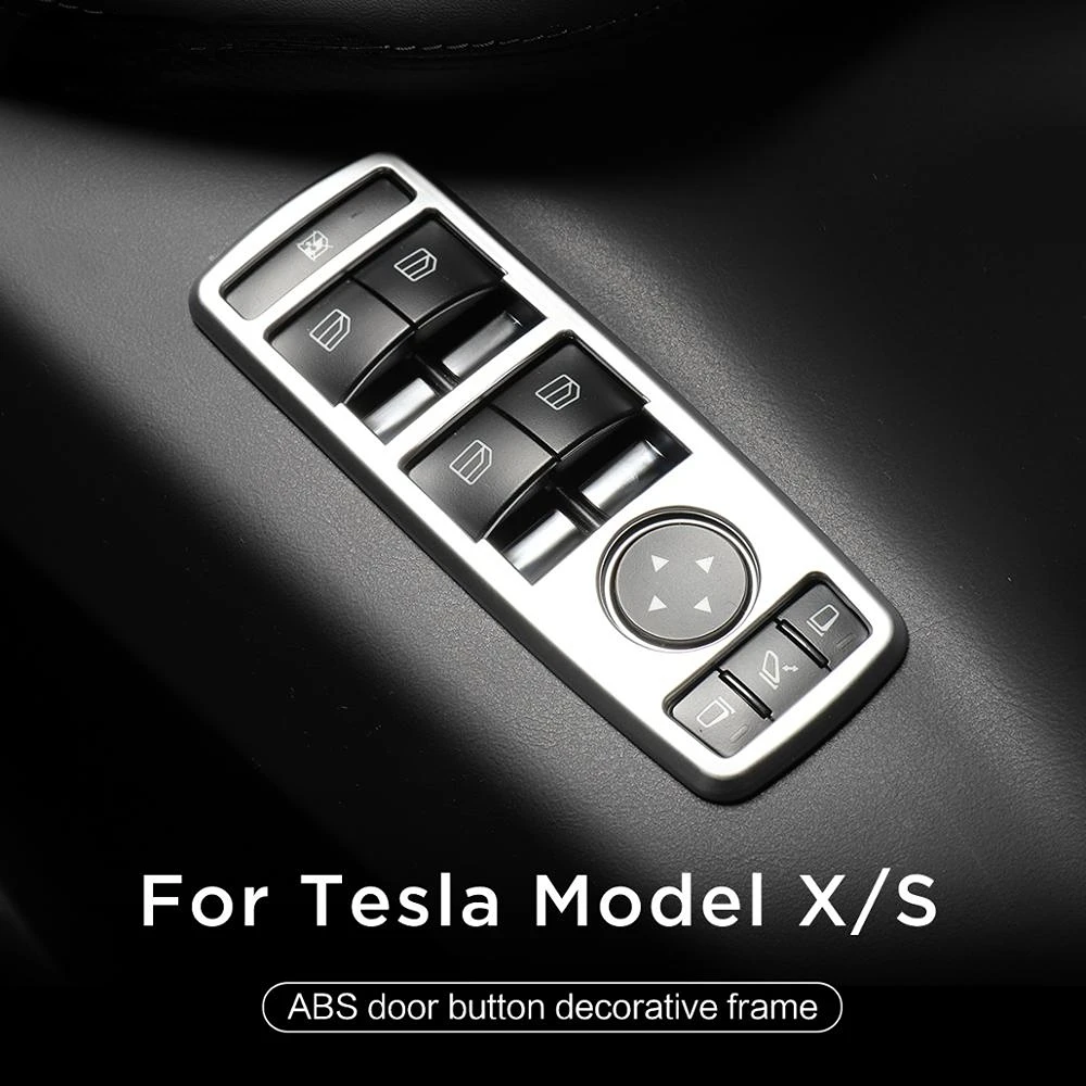

Интерьерные аксессуары для моделей Tesla ModelX и Tesla, Автомобильный Дверной замок, декоративная/оконная кнопка, Модифицированная Серебряная пластырь ABS