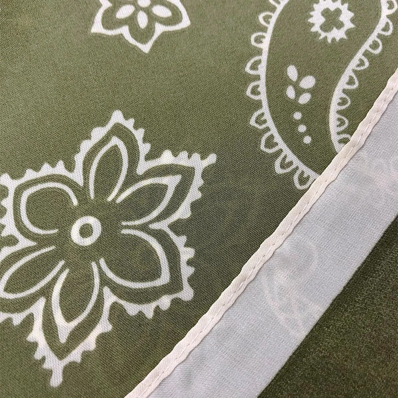 Бандана 2024 шелковый квадратный шарф с цветком женский атласный платок хиджаб