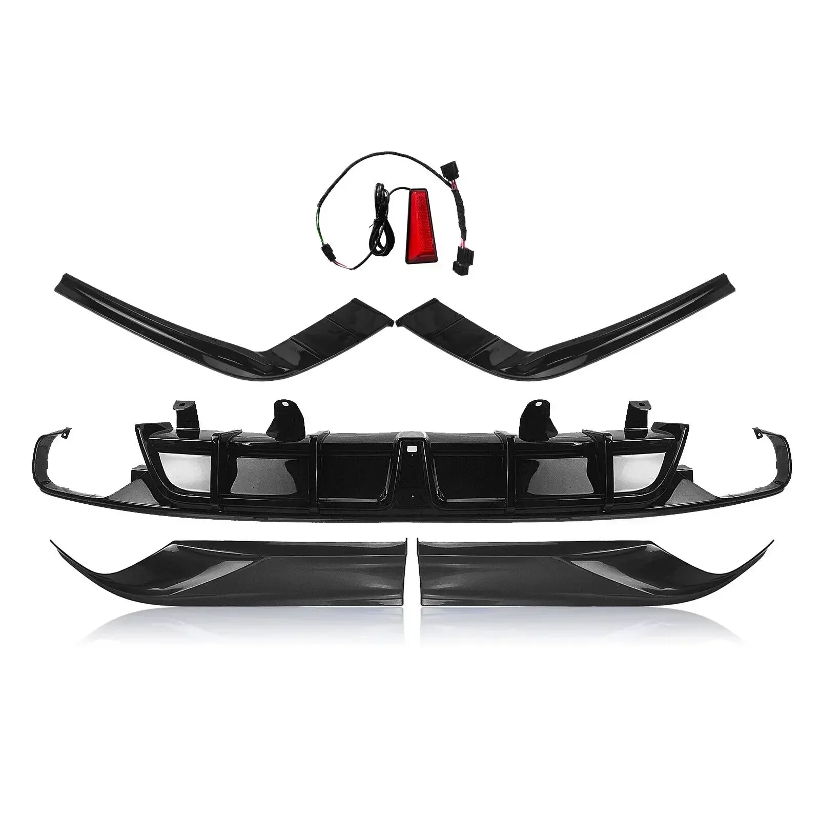 Yofer V2 Диффузор заднего бампера Splitter Lip + угловой фартук с прокладками для 2018-2022 10th