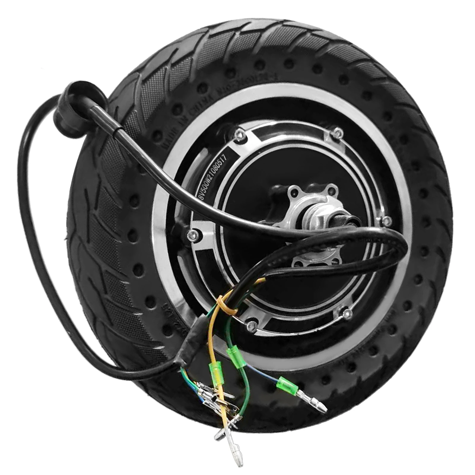 

10'' Electric Scooter Front Tire with Hub Motor Solid Scooter Wheel 48V 500W Brushless Dis Brake Hub Motor for KUGOO M4 /M4 PRO