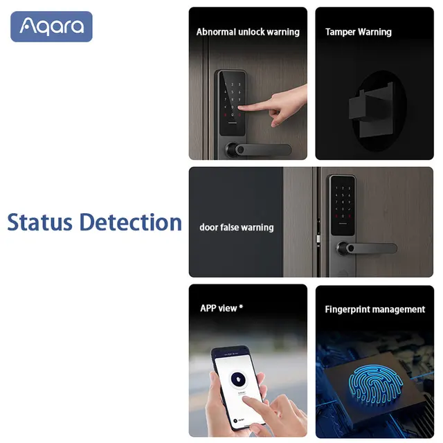 New Aqara Smart Door Lock A100 Pro Zigbee Bluetooth 5.0 NFC Card Lock Bluetooth Smart Fingerprint Unlock Work with Apple Homekit 5