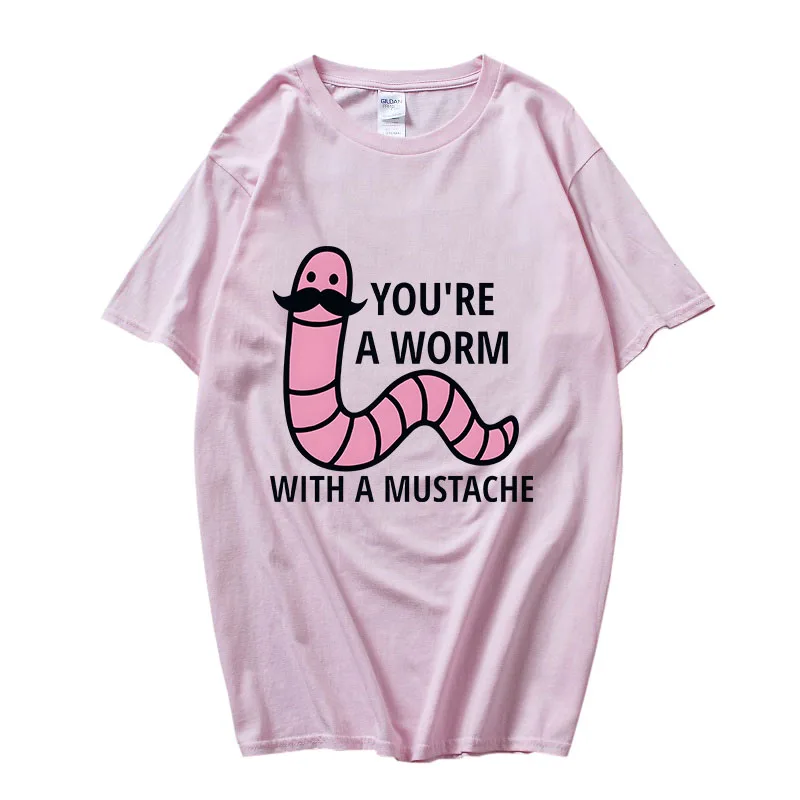 

You Are A Worm with A Mustache Tshirt Women Japanese Anime Cartoon Streetwear T Shirt Female Anime Harajuku Japanese Clothing