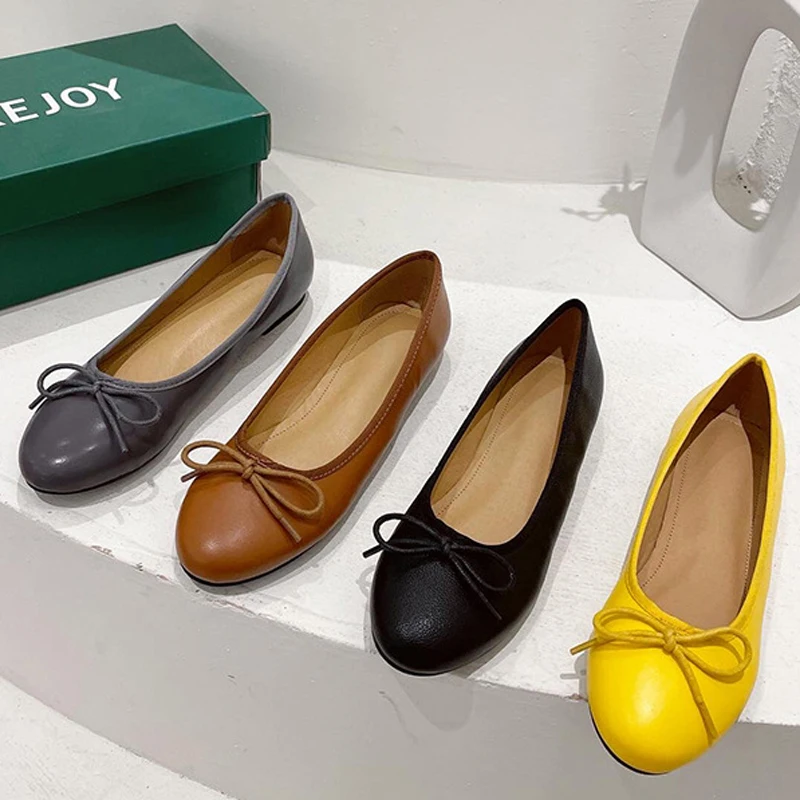 

4 Color Women Bow Flats Plus Size 35-43 Shoes Ladies Round Toe Pregnant Loafers Comfy Soft Bottomed Moccasins Femme Roll-Up Shoe