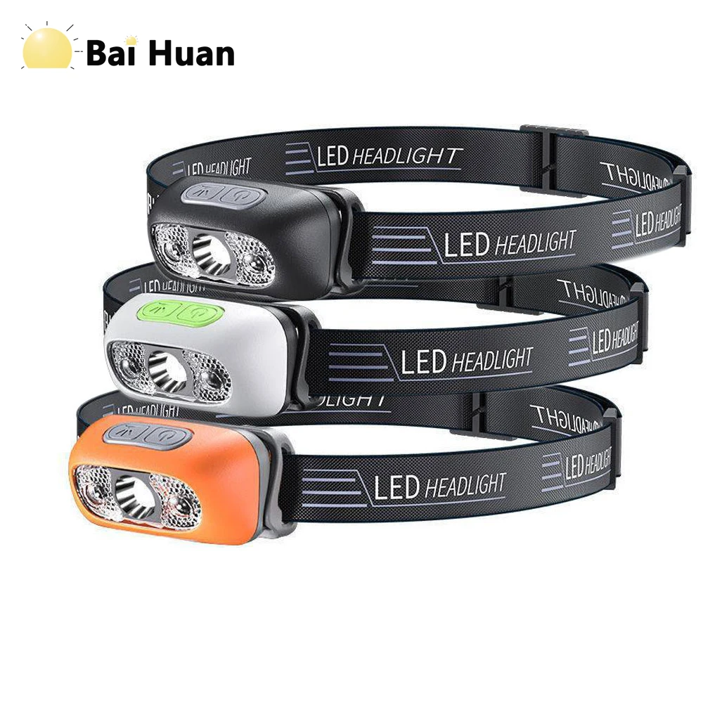 500 Lumen USB Rechargeable Headlamp Motion Sensor Bright XPE LED Running Fishing Flash Head lamp Headlight  Fishing Camping