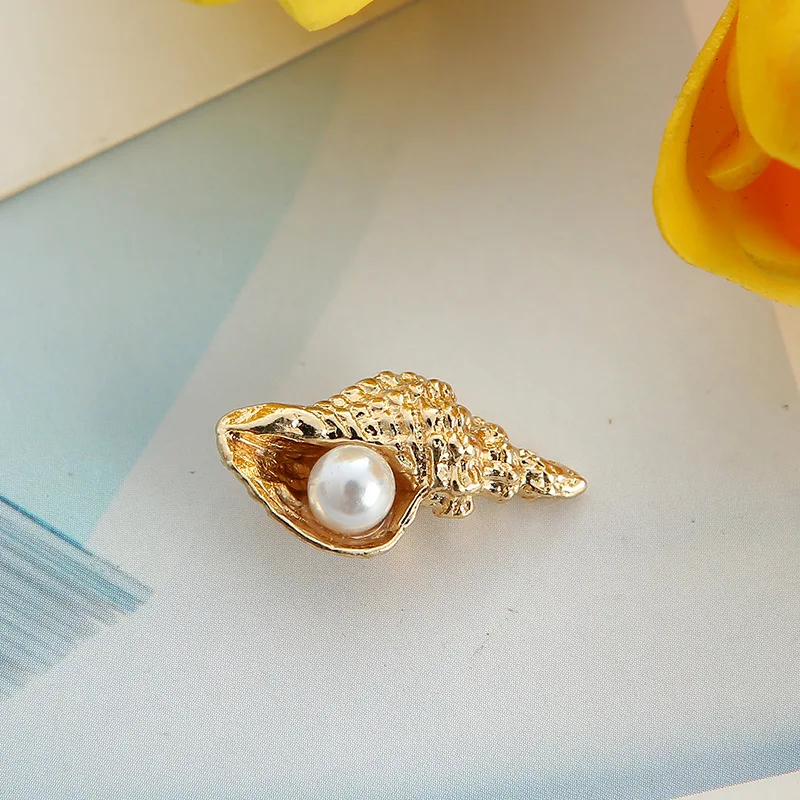 10PCS Drip Oil Alloy Keychain for Jewelry Making Crafting Pearl Shell Conch Charms for Bracelet Necklace DIY Pendant Earrings