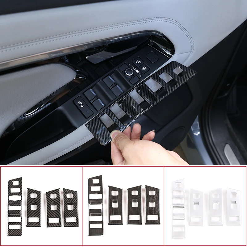 

For Land Rover Range Rover Evoque 2020 Car Window Lift Switch Panel Trim Cover Frame Abs Carbon Fiber Auto Interior Accessories