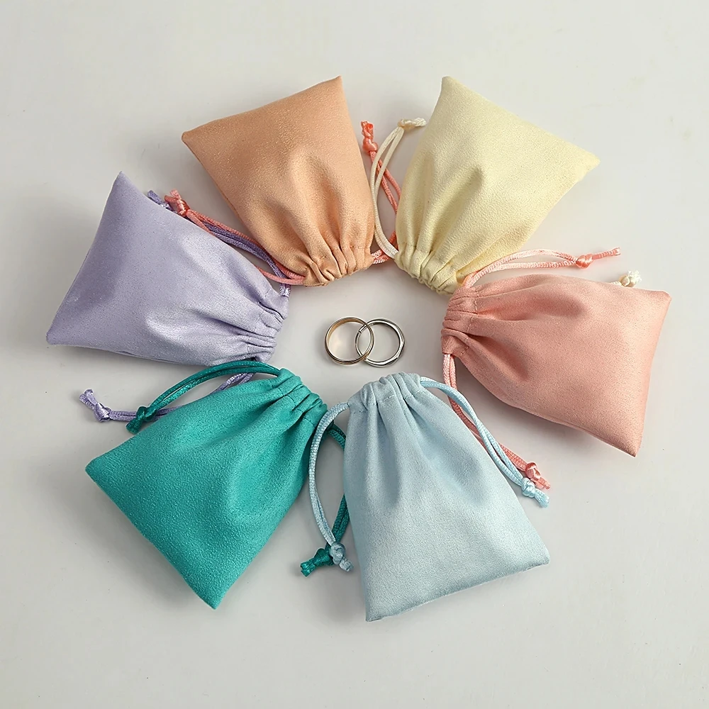 

50pcs Flannel Jewelry Packaging Pouches Chic Purple Wedding Favor Gift Bag Velvet Drawstring Pouch for Cosmetic Makeup Eyelashes