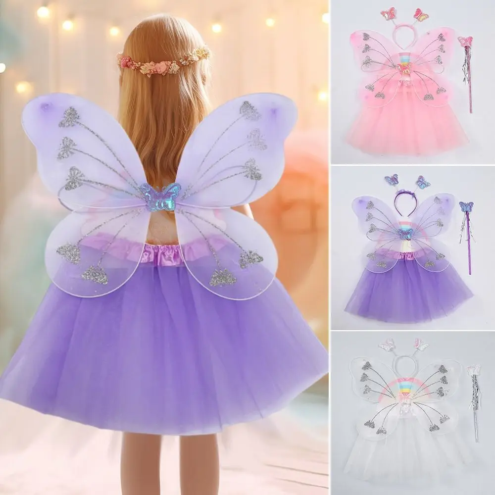 4 шт./компл. детская повязка на голову с бабочкой и крыльями реквизит для