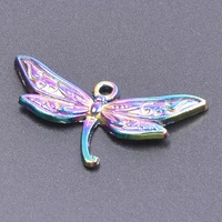 10pcslot animal dragonfly pendant colored butterfly metal charm for jewelry making bulk diy womenmen pendants necklace earring