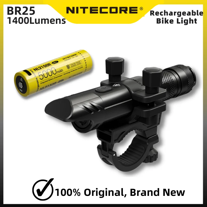 NITECORE BR25 Cycing Light Rechargeable 1400Lumens Wide Range 163M LED Bicycle Light with 5000mAh Battery