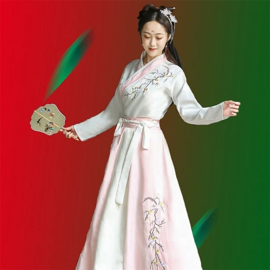 Китайский ханбок Hanfu женский костюм для взрослых студентов сделал Мин улучшенный